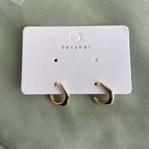 Gold plated 18k fashion jewelry - Korean hoop earrings